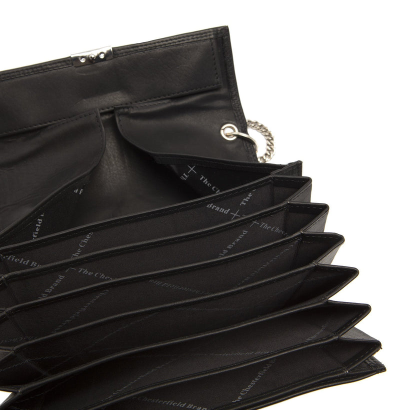 Classic 100% Full-Grain leather Wallet - Rear Perspective Showing Reinforced Leather Straps & Stitching
