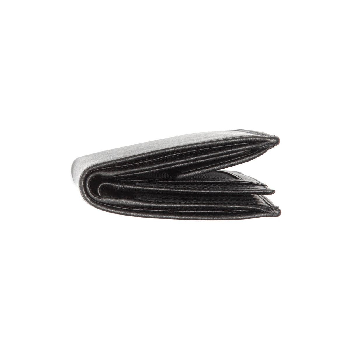 Hanson Full-Grain Portafoglio in Pelle da Uomo - Structured Side Profile Showing Gusset Depth &amp; Expansion Capacity
