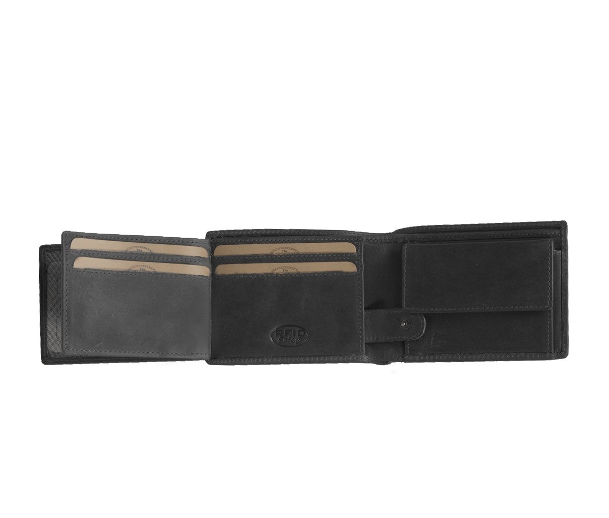 Solid Antique Brass Hardware &amp; Heavy-Duty Dual Zipper Detail on Marvin Full-Grain Portafoglio in Pelle da Uomo
