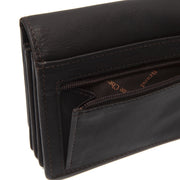 
Solid Antique Brass Hardware & Heavy-Duty Dual Zipper Detail on Salzburg Portafoglio in pelle pieno fiore