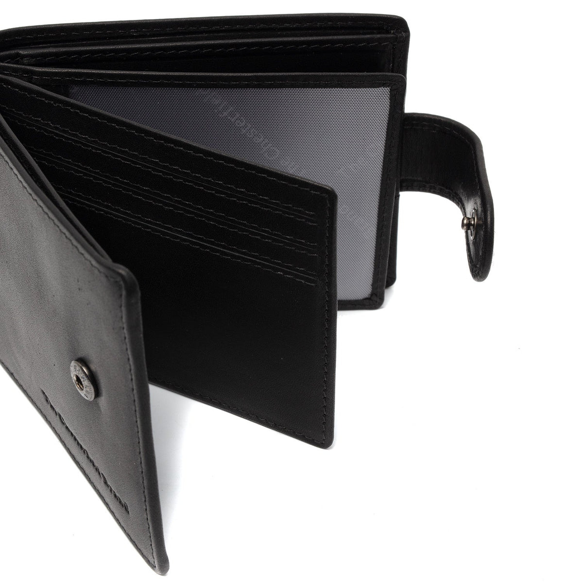 Yamba Full-Grain Portafoglio in Pelle da Uomo - Structured Side Profile Showing Gusset Depth &amp; Expansion Capacity