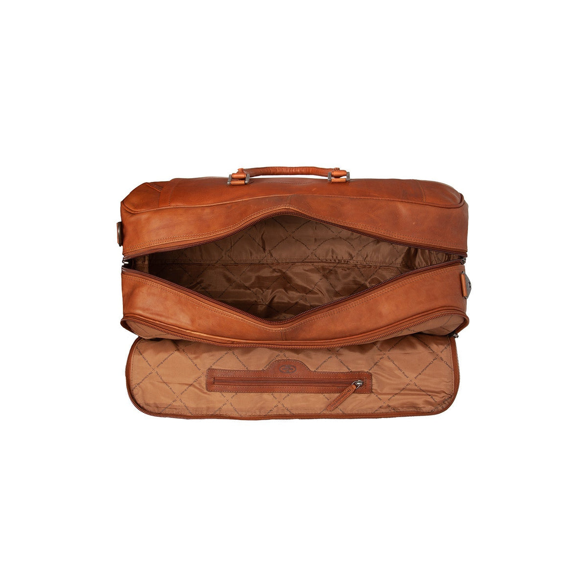 Cognac Leather Weekender Trolley Jayven da Donna, detail view 4