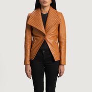 
Lee Cuoio Marrone Blazer in Pelle in Pelle da Donna in Tan Brown Sheepskin Leather - Vista frontale e silhouette sartoriale | Acquista online