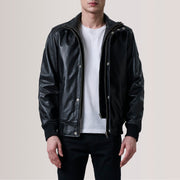 
Lester Marrone Suede Bomber in Pelle da Uomo For Men in Brown Goatskin Suede - Vista frontale e silhouette sartoriale | Acquista online