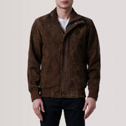 
Lester Marrone Suede Bomber in Pelle da Uomo – alternate product view 3