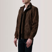 
Lester Marrone Suede Bomber in Pelle da Uomo – alternate product view 4
