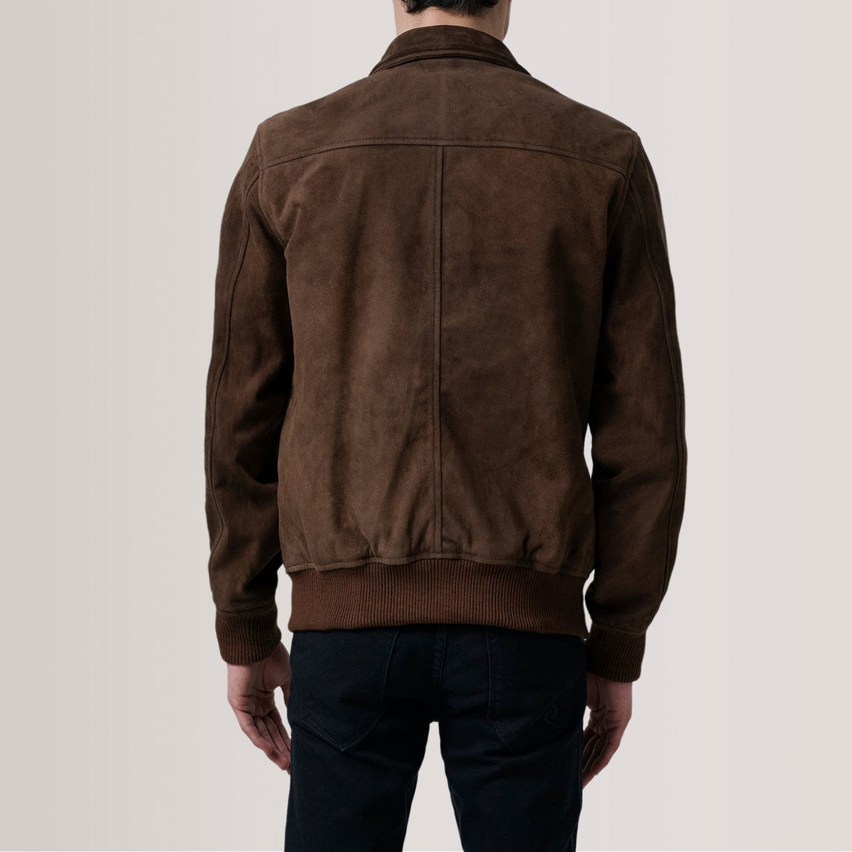 
Lester Marrone Suede Bomber in Pelle da Uomo – alternate product view 5