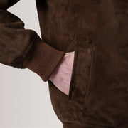 
Lester Marrone Suede Bomber in Pelle da Uomo – alternate product view 6