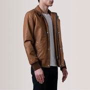 
Lester Marrone Suede Bomber in Pelle da Uomo – alternate product view 3