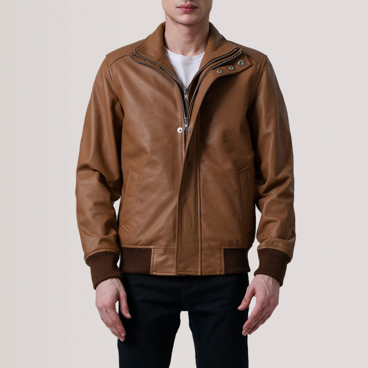 
Lester Marrone Suede Bomber in Pelle da Uomo – alternate product view 4
