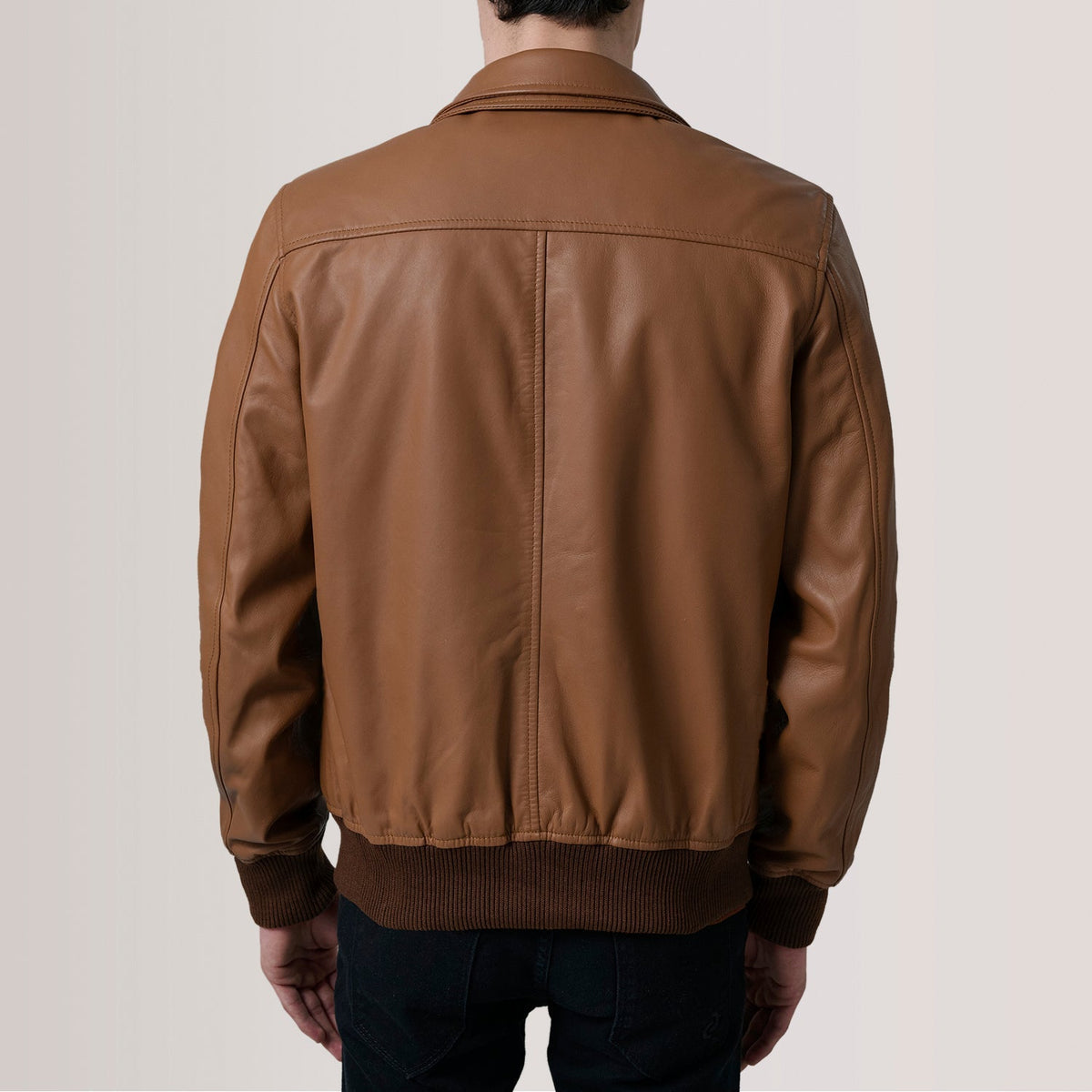 
Lester Marrone Suede Bomber in Pelle da Uomo – alternate product view 5