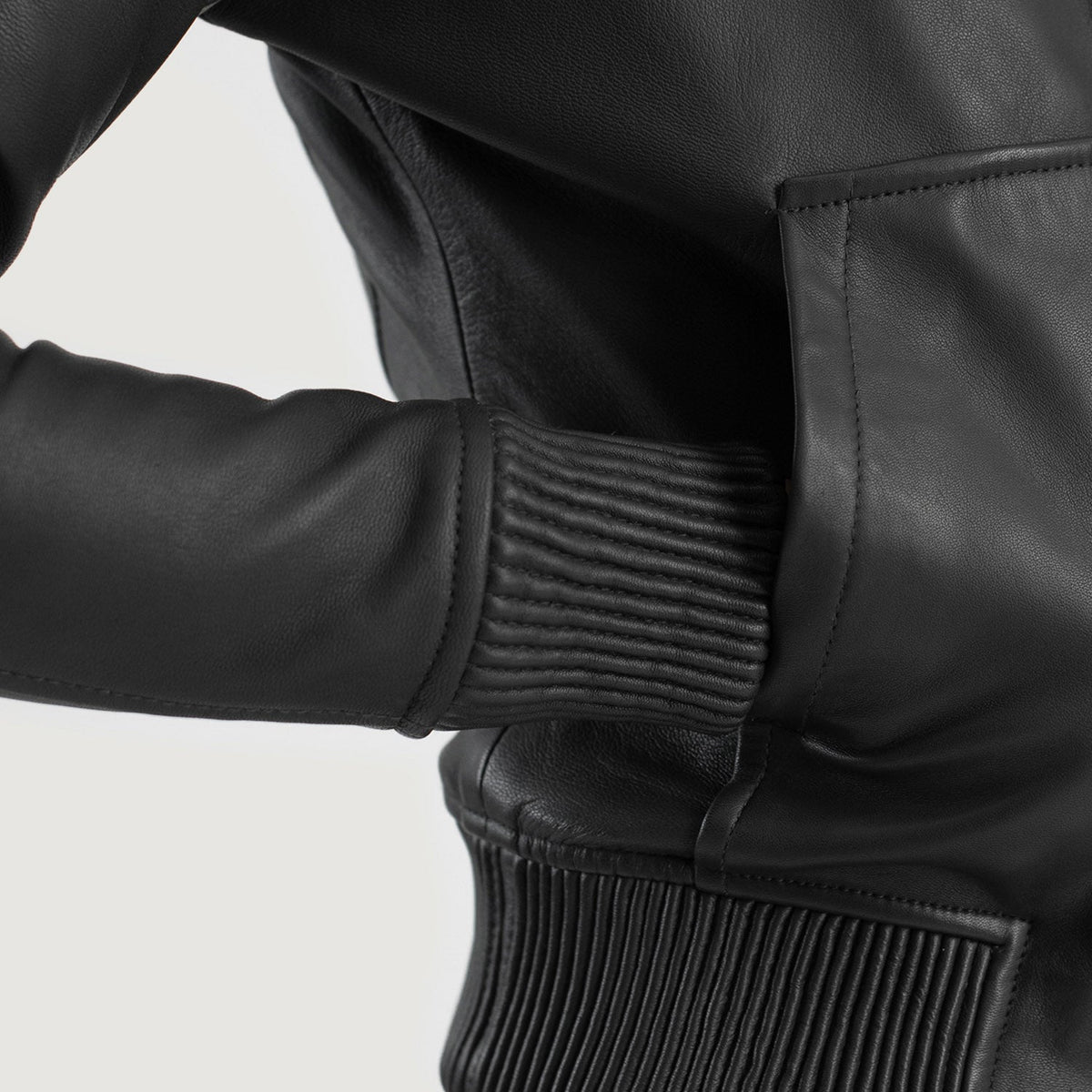 Luna Hooded Bomber in Pelle da Donna – Vista prodotto alternativa 6