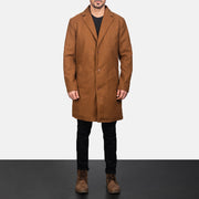 
Petrillo Khaki Wool Single Breasted Cappotto in Pelle da Uomo in Khaki Synthetic Wool - Vista frontale e silhouette sartoriale | Acquista online