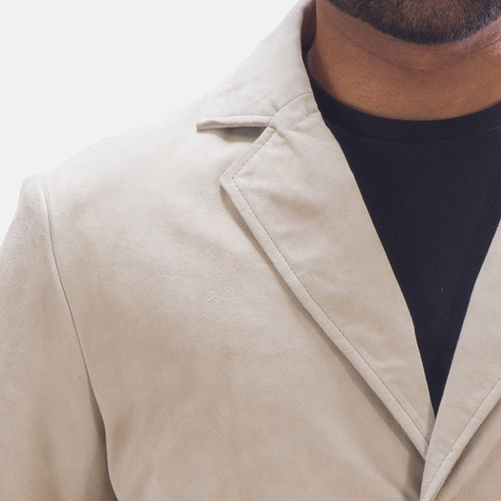 Men's Professor By Day Suede Blazer in Pelle da Uomo - Lateral Side Profile View Showing Sleeve Cut &amp; Athletic Taper Fit
