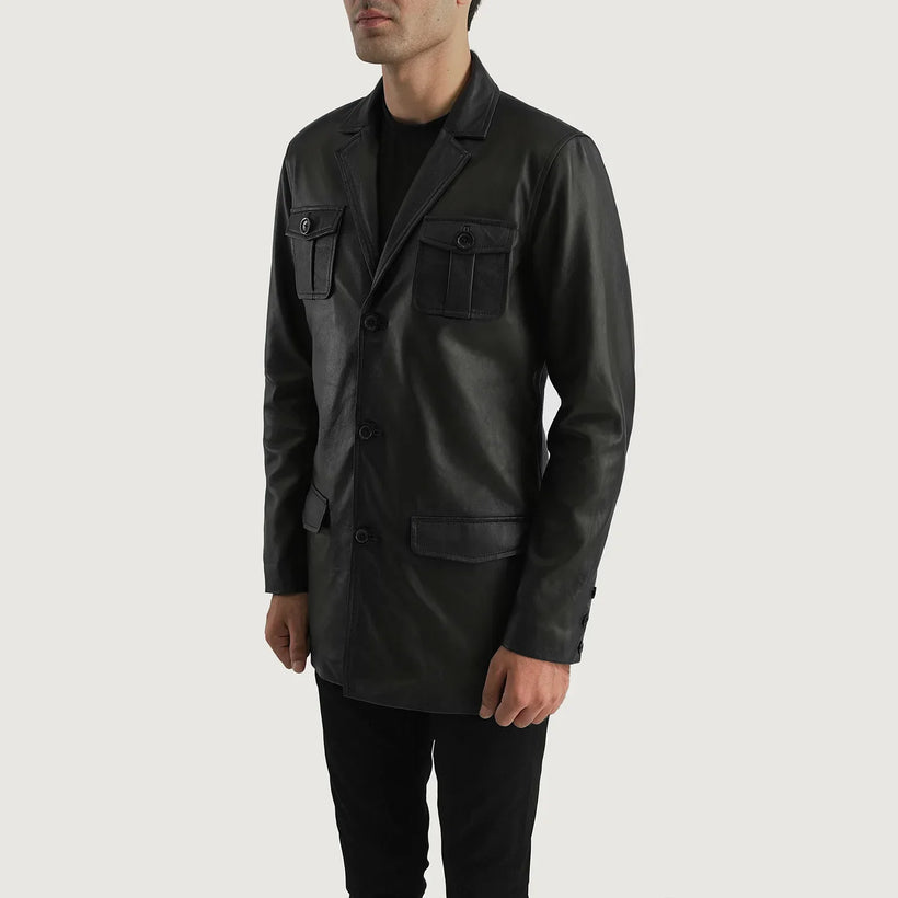Ray Cutler Giacca in Pelle da Uomo