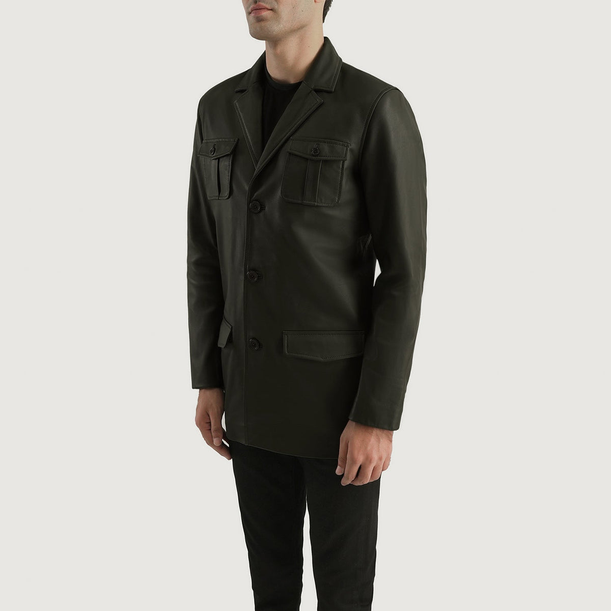 Ray Cutler Giacca in Pelle da Uomo – Vista prodotto alternativa 2