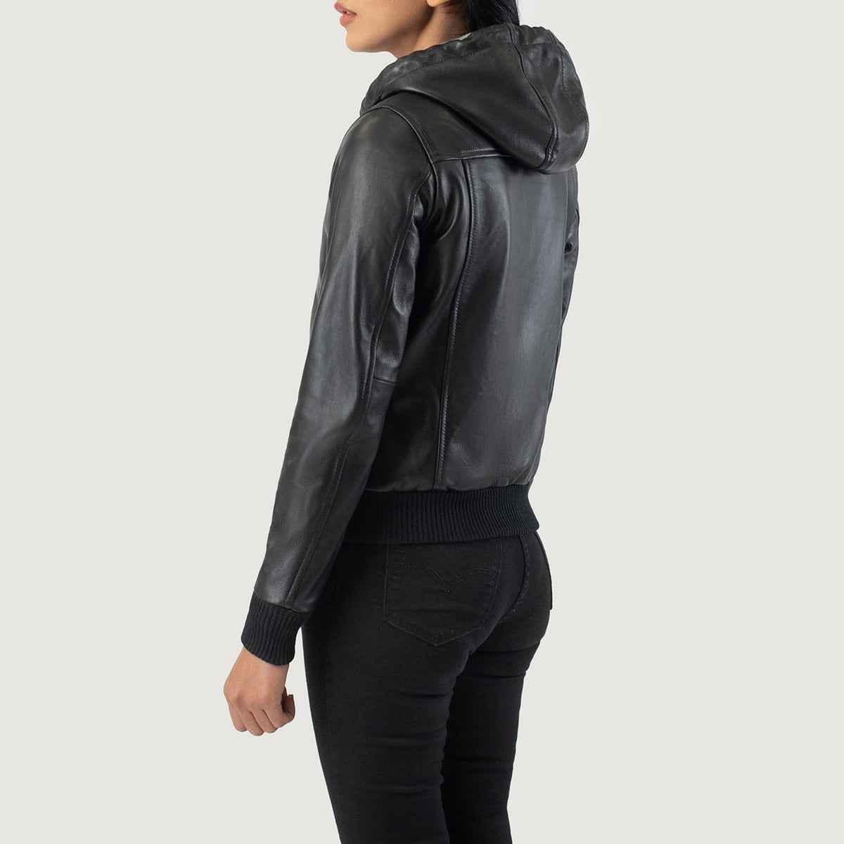 
Rebella Hooded Bomber in Pelle da Donna – alternate product view 5