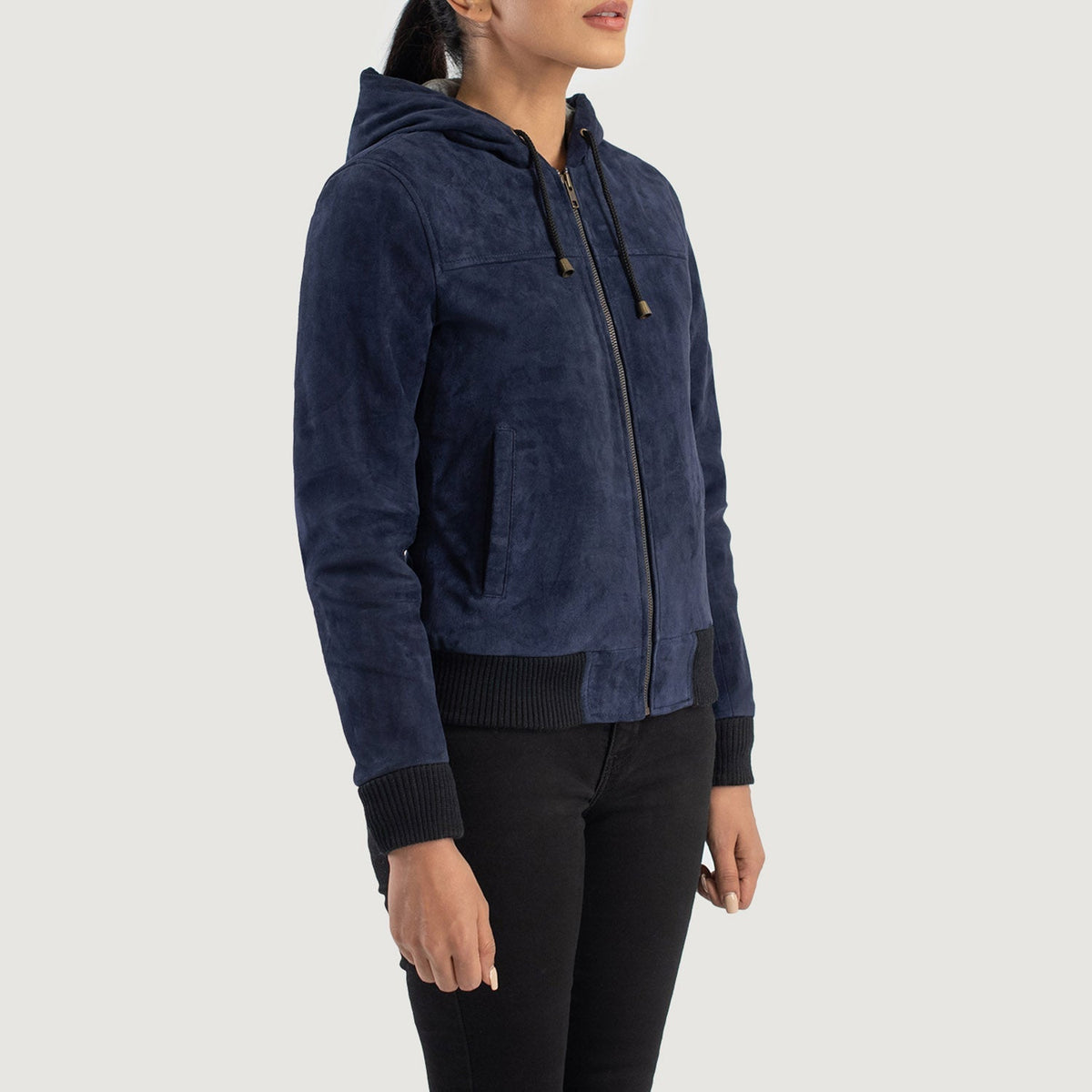 
Rebella Hooded Bomber in Pelle da Donna – alternate product view 2