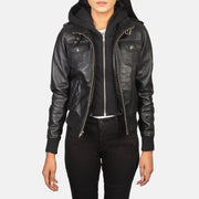
Roslyn Hooded Bomber in Pelle da Donna – alternate product view 1