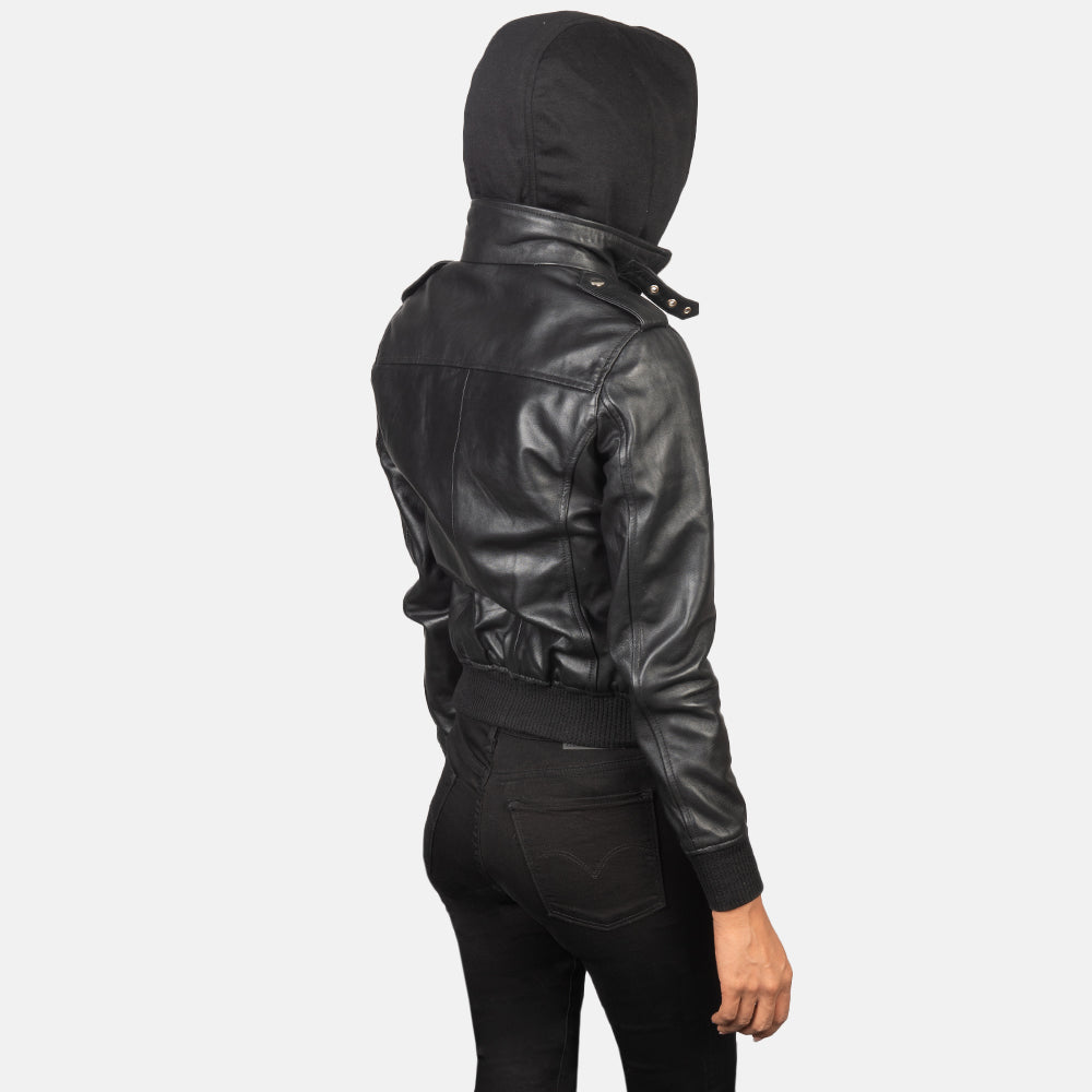 
Roslyn Hooded Bomber in Pelle da Donna – alternate product view 5