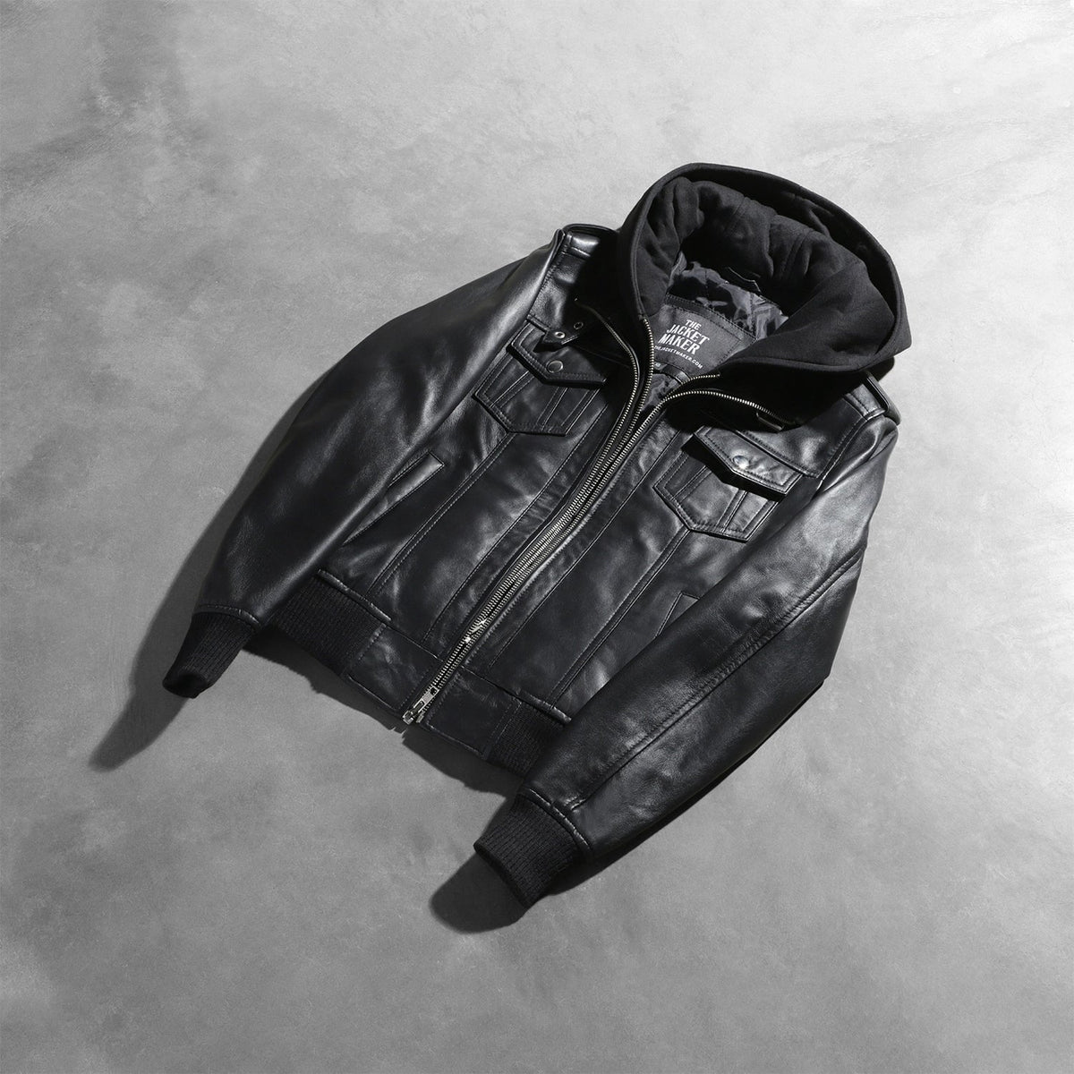 
Roslyn Hooded Bomber in Pelle da Donna – alternate product view 8