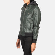 
Roslyn Hooded Bomber in Pelle da Donna – alternate product view 2