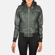 
Roslyn Hooded Bomber in Pelle da Donna – alternate product view 4