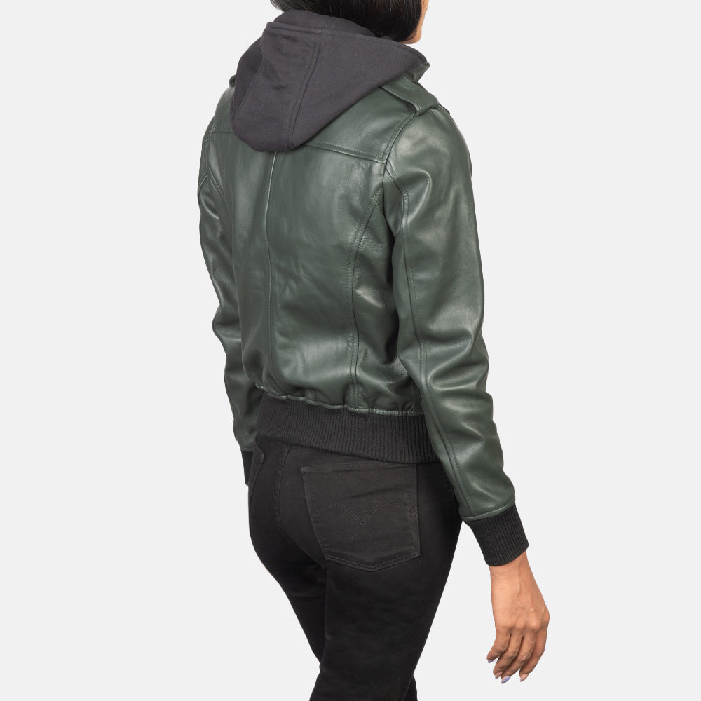
Roslyn Hooded Bomber in Pelle da Donna – alternate product view 5