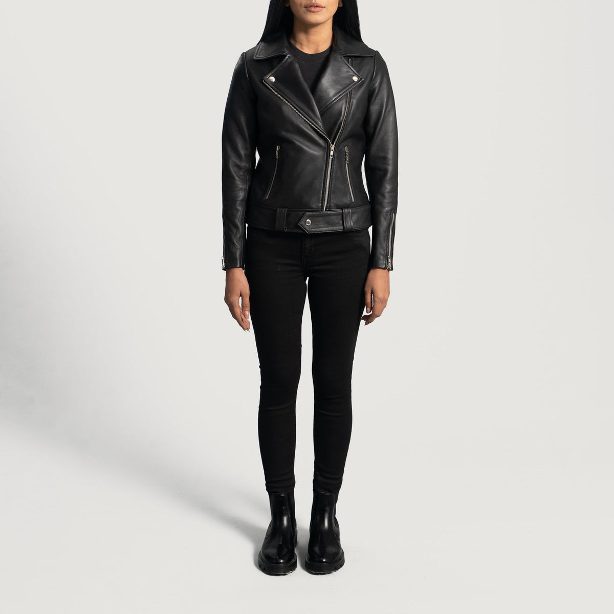 
Rumy Marrone Rossiccio Giacca Biker in Pelle da Donna – alternate product view 3