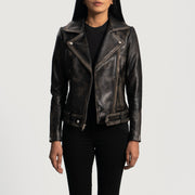 
Rumy Marrone Rossiccio Giacca Biker in Pelle da Donna – alternate product view 1
