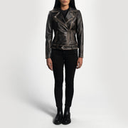 
Rumy Marrone Rossiccio Giacca Biker in Pelle da Donna – alternate product view 3