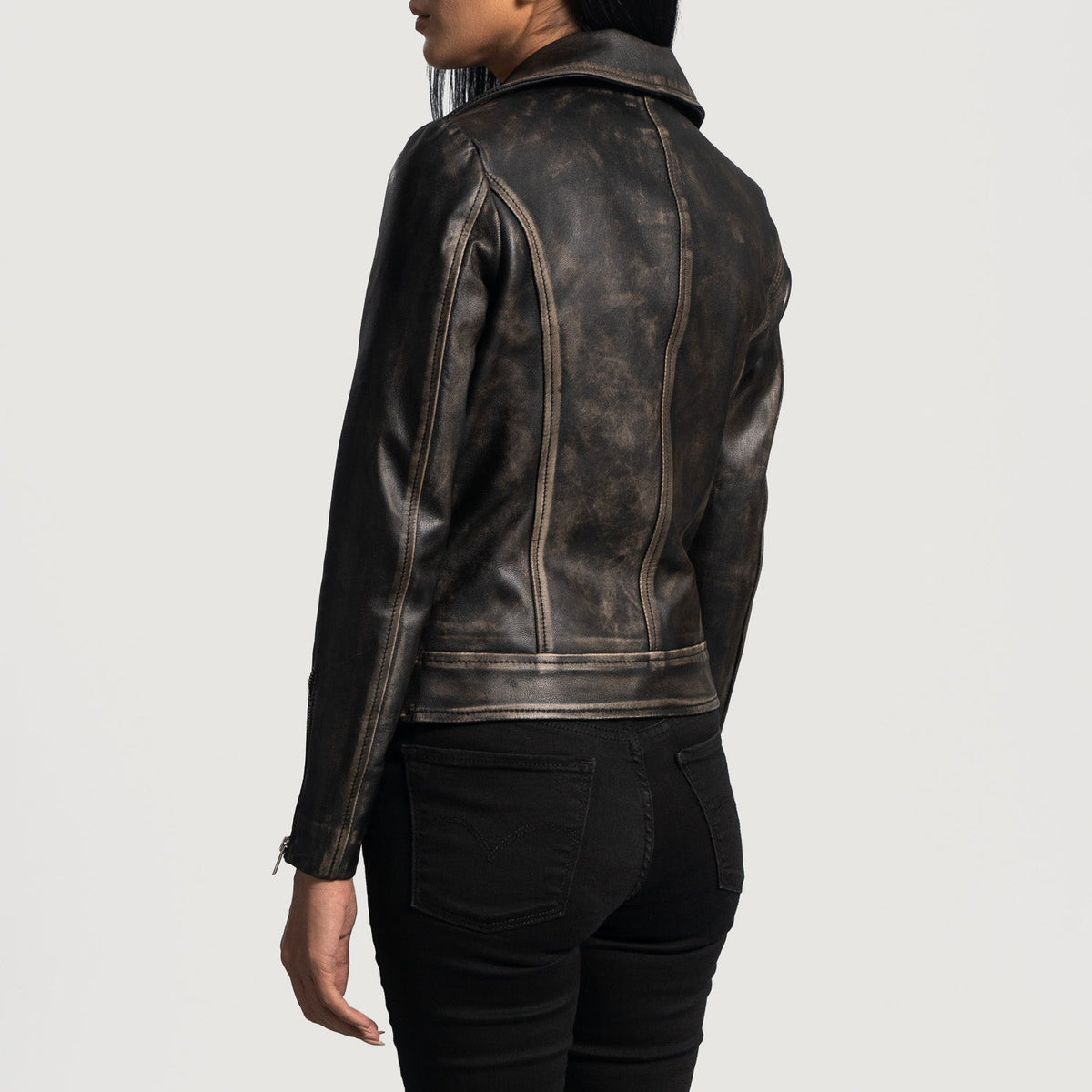 
Rumy Marrone Rossiccio Giacca Biker in Pelle da Donna – alternate product view 5