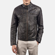 Rustic Giacca Biker in Pelle da Uomo – Vista prodotto alternativa 3