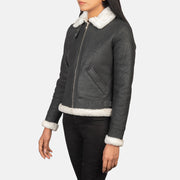 
Sherilyn B-3 Nero Bomber in Pelle da Donna – alternate product view 2