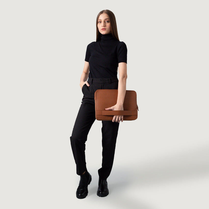 The Baxter Leather Laptop Sleeve da Donna
