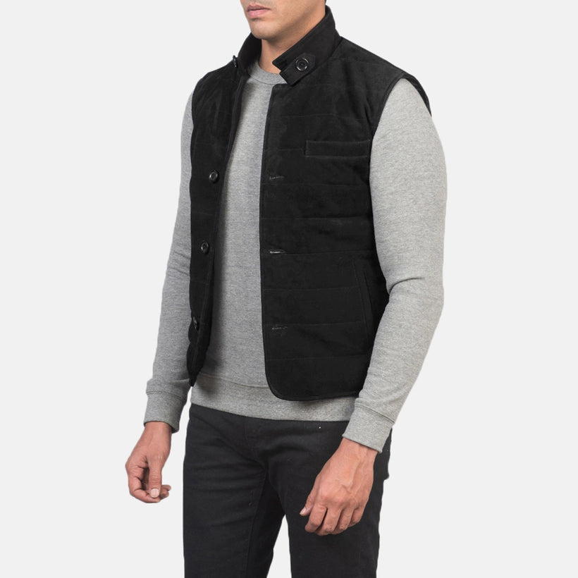 Tony Nero Suede Vest da Uomo