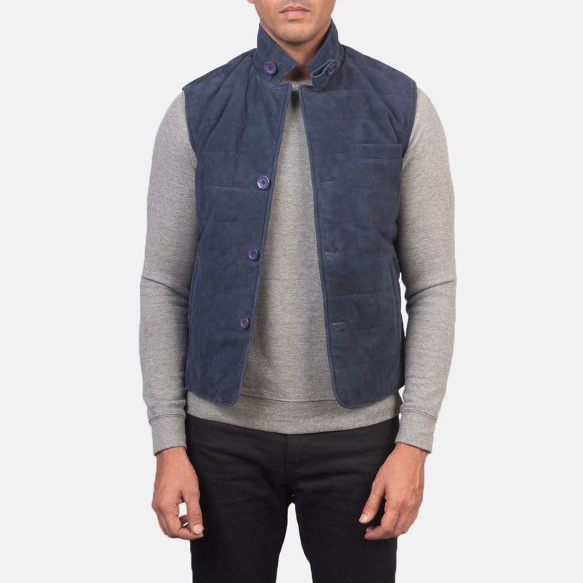 Tony Blu Suede Vest da Uomo