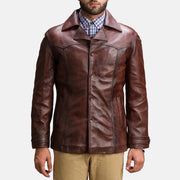 
Vincent Alley Marrone Giacca in Pelle da Uomo in Brown Sheepskin Leather - Vista frontale e silhouette sartoriale | Acquista online