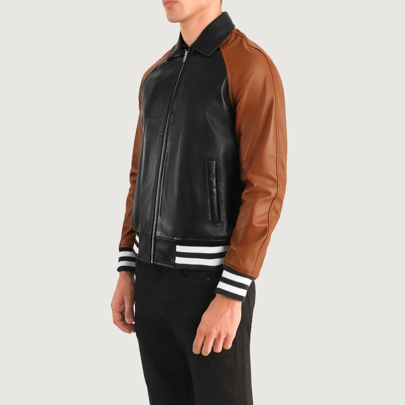 Walton Varsity Giacca in Pelle da Uomo