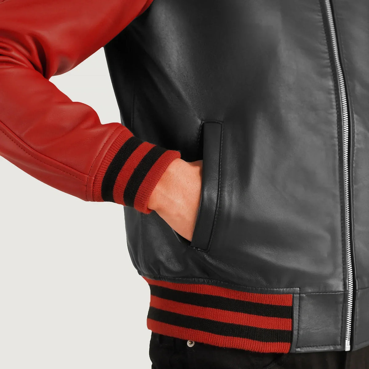 Walton Varsity Giacca in Pelle da Uomo – Vista prodotto alternativa 6