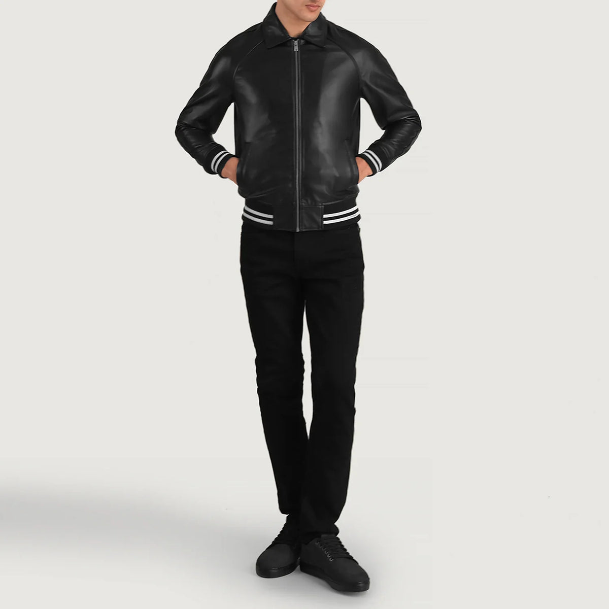Walton Varsity Giacca in Pelle da Uomo – Vista prodotto alternativa 3