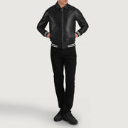 Walton Varsity Giacca in Pelle da Uomo – Vista prodotto alternativa 3