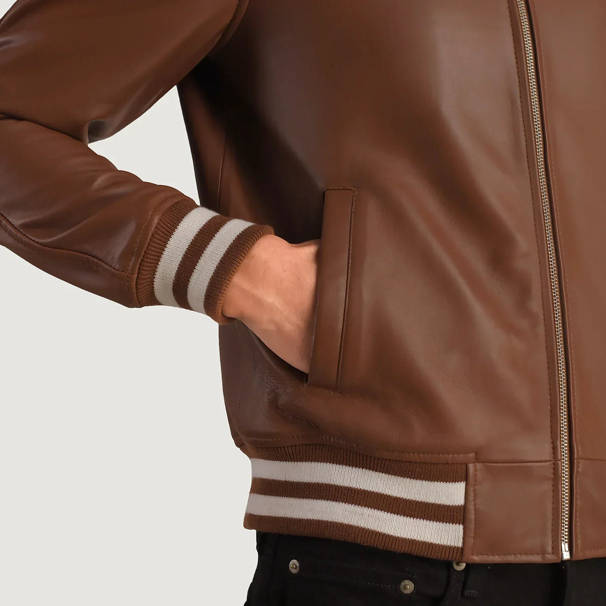 Walton Varsity Giacca in Pelle da Uomo – Vista prodotto alternativa 6