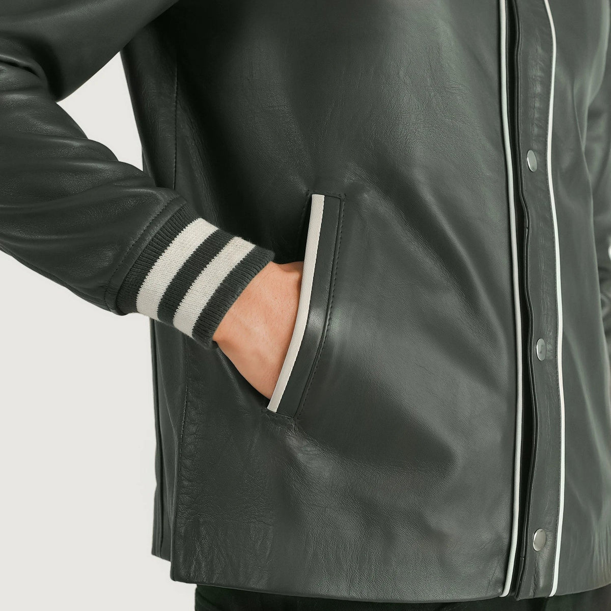 Willis Varsity Giacca in Pelle da Uomo – Vista prodotto alternativa 6