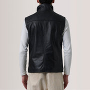 
Dettaglio ravvicinato of Band with Buckle & Zipper with placket Hardware on Zane Grey Suede Vest For Men