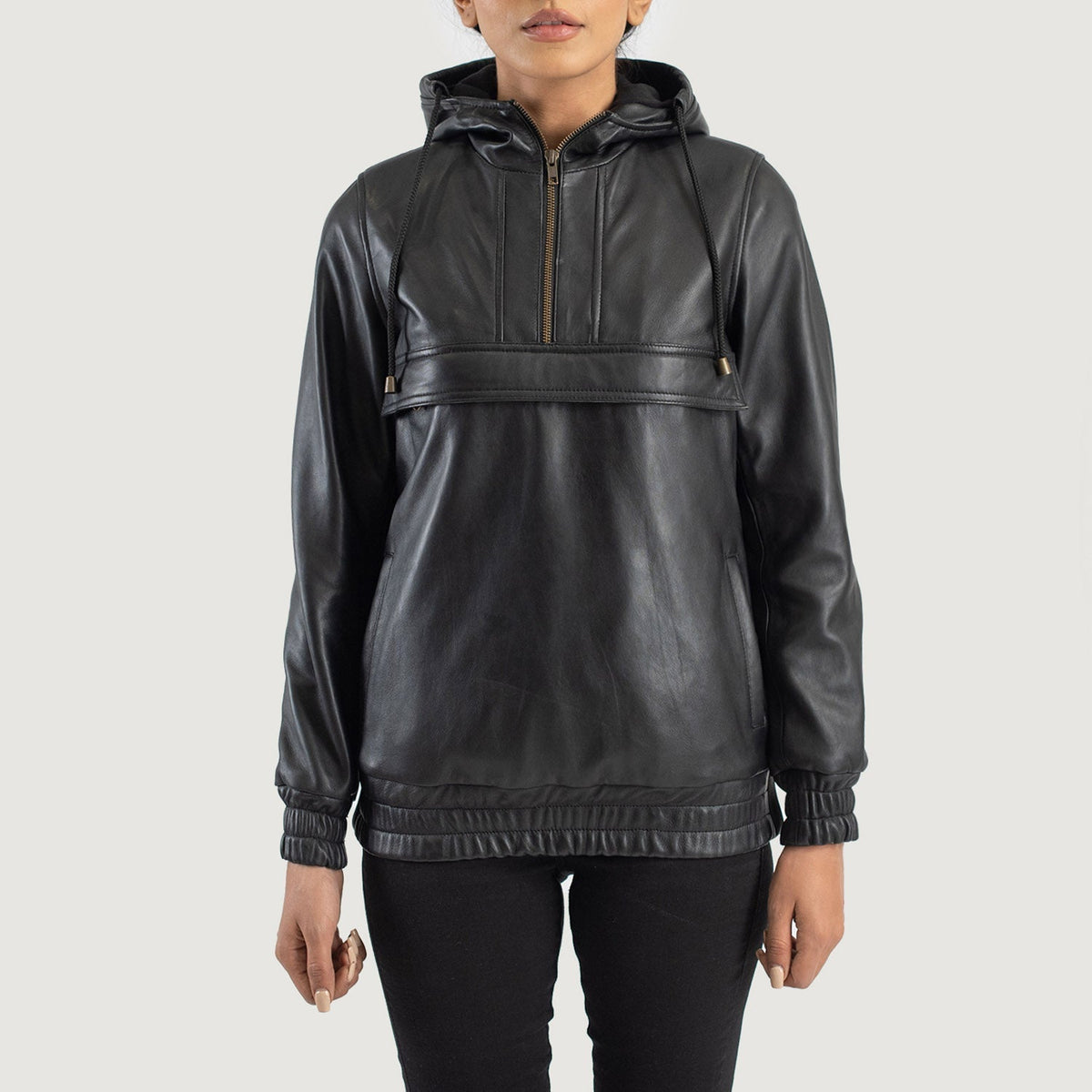 Zest Hooded Pullover Giacca in Pelle da Donna – Vista prodotto alternativa 1