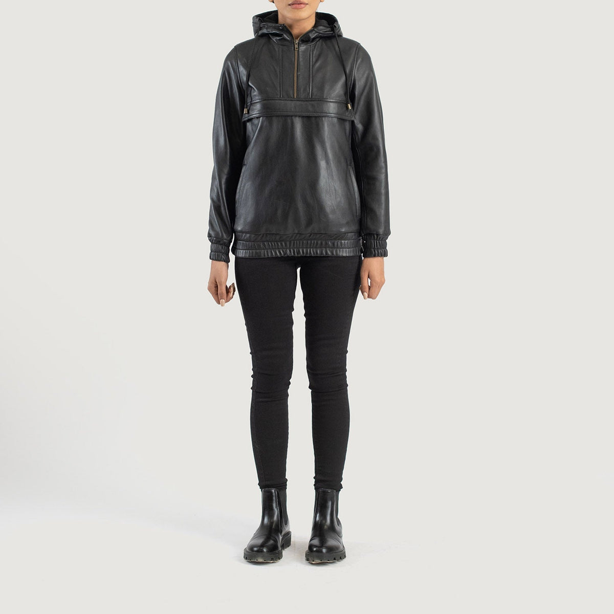 Zest Hooded Pullover Giacca in Pelle da Donna – Vista prodotto alternativa 3