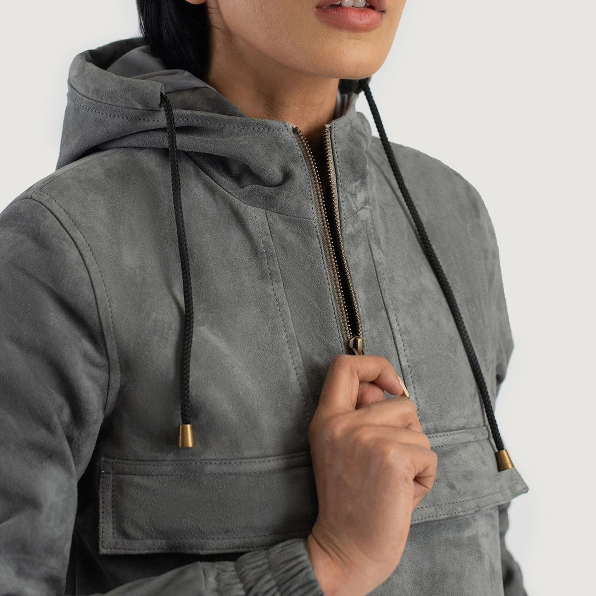 Zest Hooded Pullover Giacca in Pelle da Donna – Vista prodotto alternativa 4